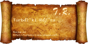 Turbéki Róza névjegykártya
